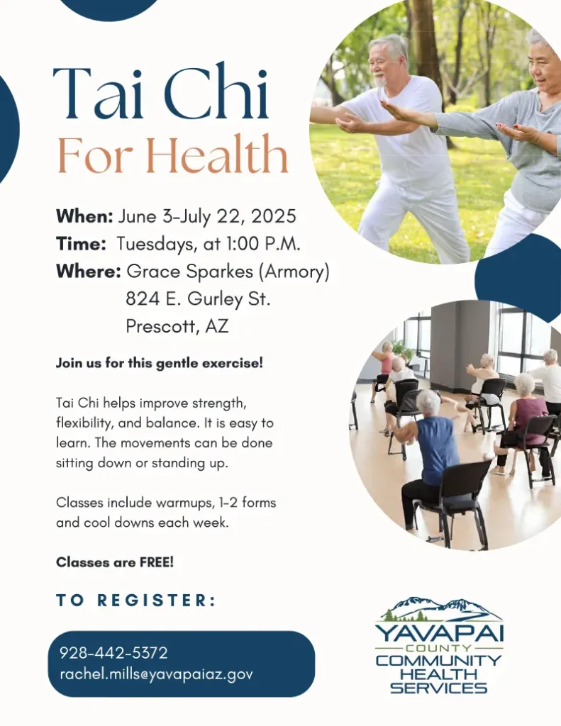 Tai Chi for Health Flyer June 3 - July 22, 2025